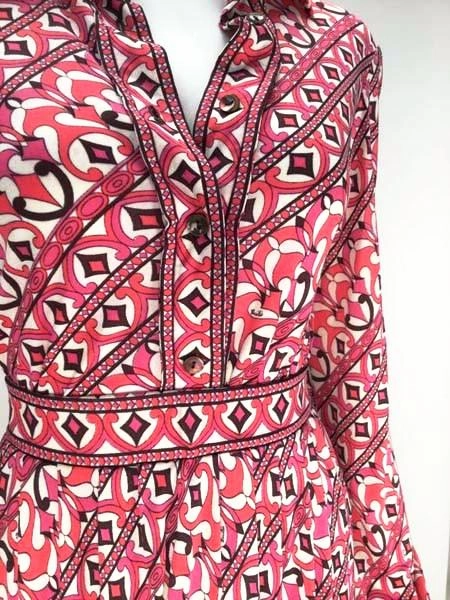 1960s Emilio Pucci Silk Jersey Blend Co Ord Blouse and Maxi Skirt