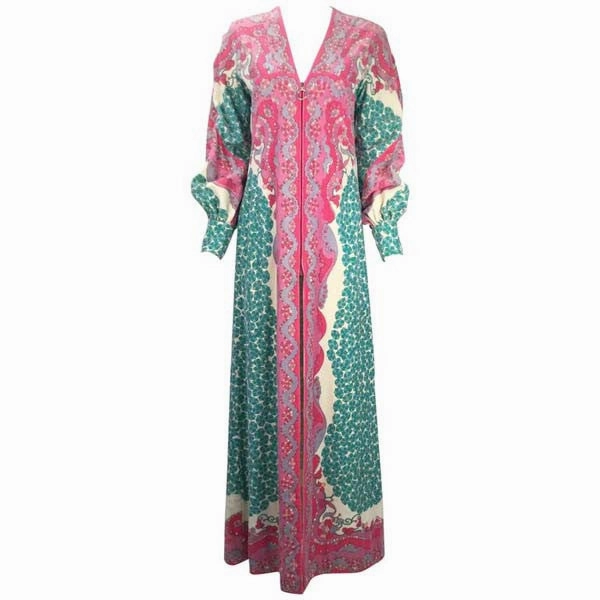 1960s Emilio Pucci Terry Cloth Multicolor Caftan