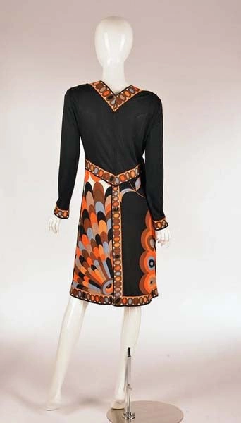 1960s Pucci Black Silk Jersey and Floral Dress