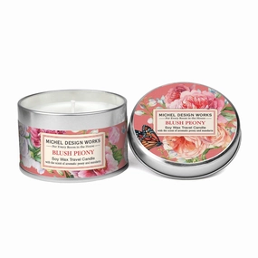 Blush Peony Soy Wax Travel Candle