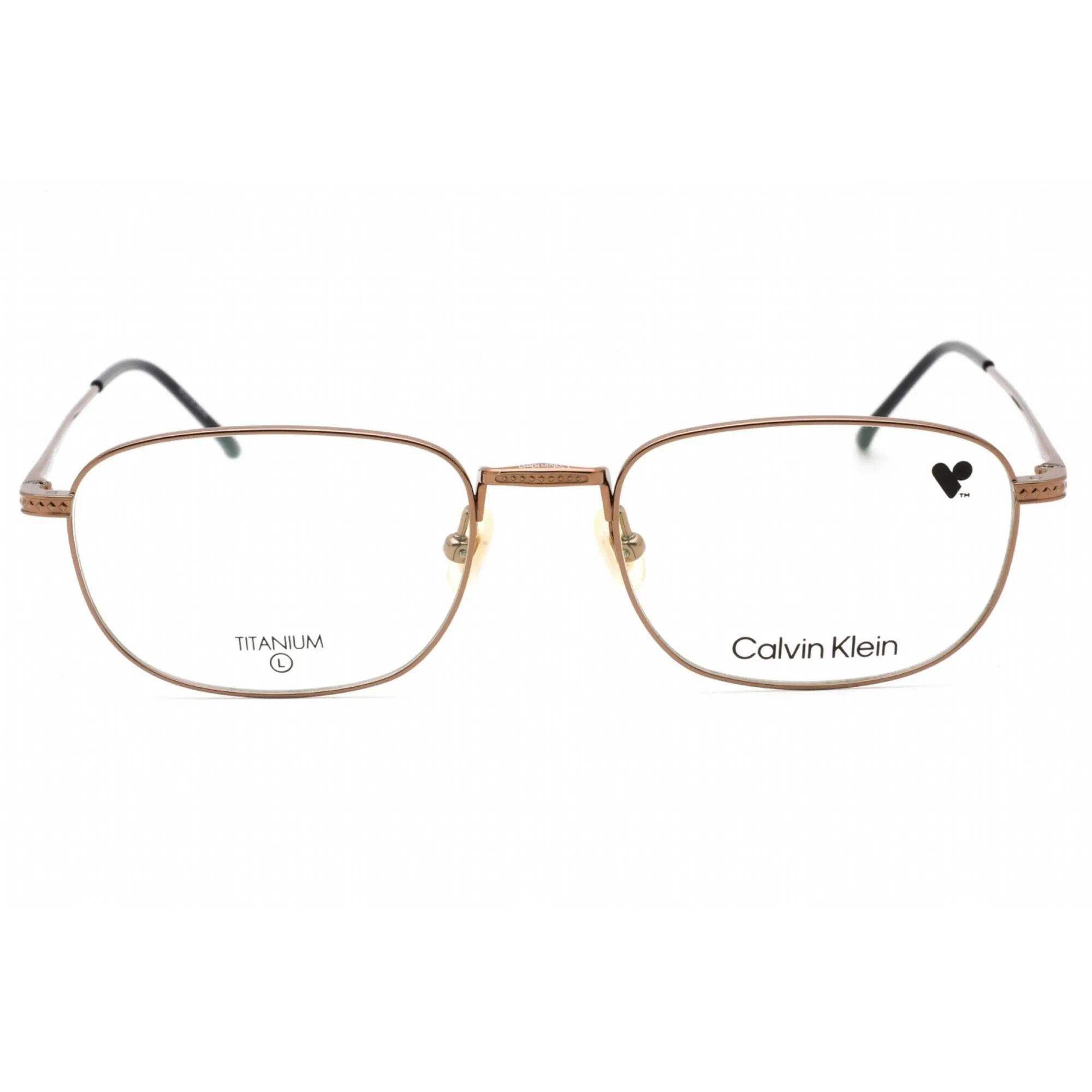 Calvin Klein Men's Eyeglasses - Amber Gold Titanium Rectangular Frame | CK23112T 781 Calvin Klein Eyeglasses