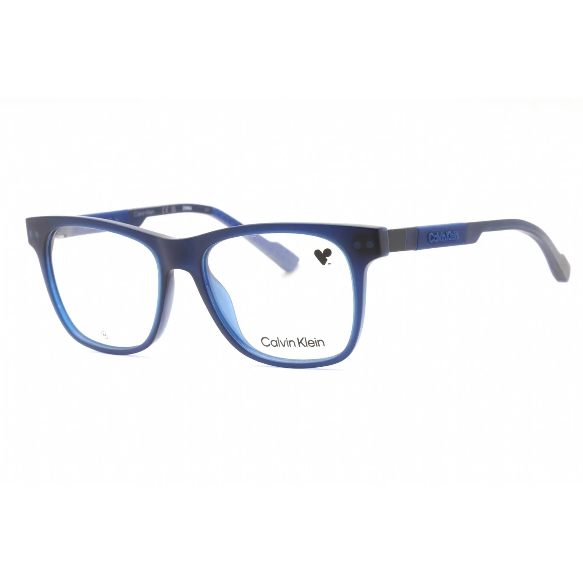 Calvin Klein Men's Eyeglasses - Blue Injected Propionate Square Frame | CK23521 438 Calvin Klein Eyeglasses