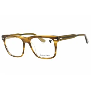 Calvin Klein Men's Eyeglasses - Striped Olive Full Rim Rectangular Frame | CK22538 317 Calvin Klein Eyeglasses
