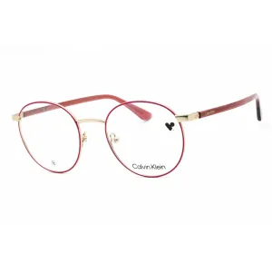 Calvin Klein Unisex Eyeglasses - Rose Metal Round Shape Full Rim Frame | CK23106 601 Calvin Klein Eyeglasses