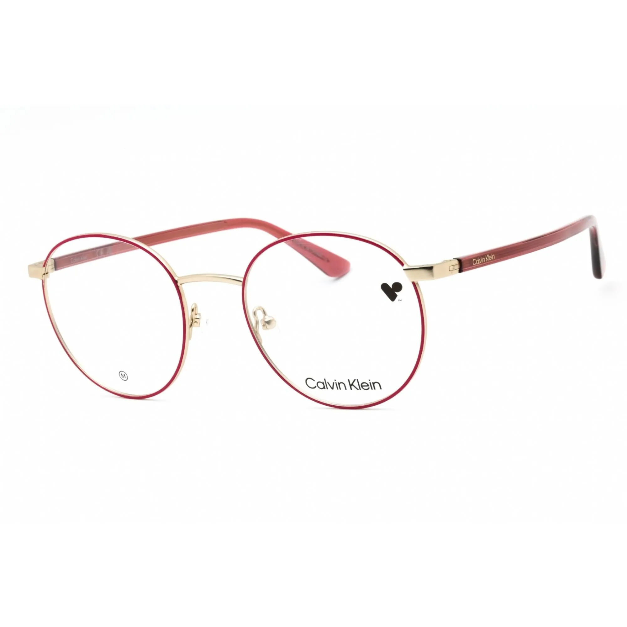 Calvin Klein Unisex Eyeglasses - Rose Metal Round Shape Full Rim Frame | CK23106 601 Calvin Klein Eyeglasses