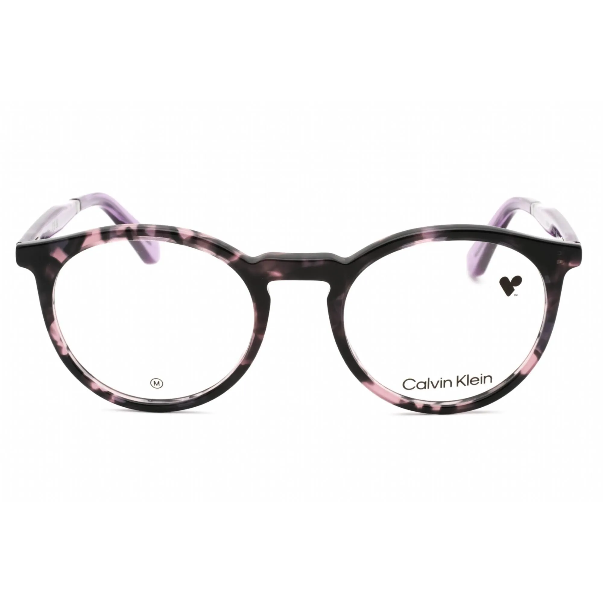 Calvin Klein Unisex Eyeglasses - Violet Havana Round Frame Clear Lens | CK23515 528 Calvin Klein Eyeglasses