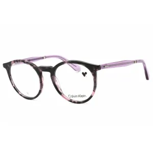 Calvin Klein Unisex Eyeglasses - Violet Havana Round Frame Clear Lens | CK23515 528 Calvin Klein Eyeglasses