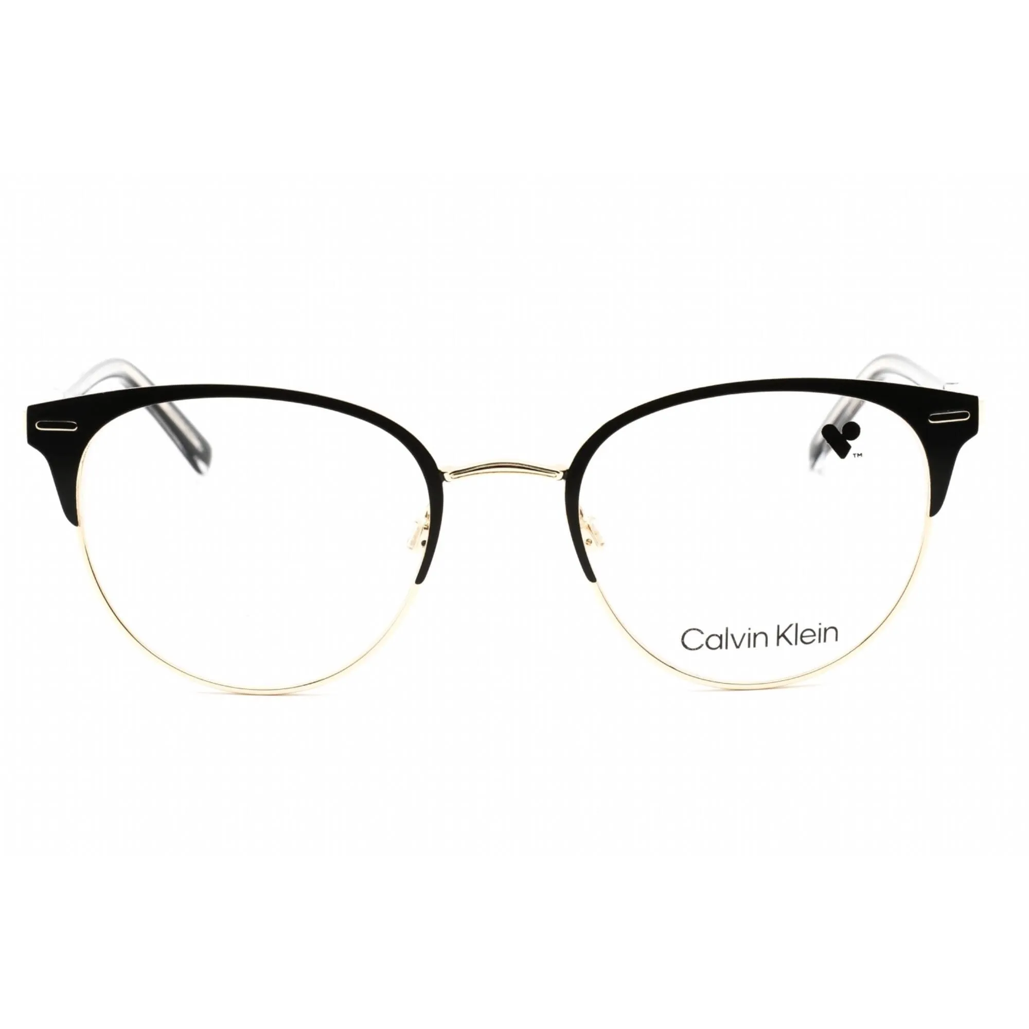 Calvin Klein Women's Eyeglasses - Full Rim Satin Black Metal Round Frame | CK21303 001 Calvin Klein Eyeglasses