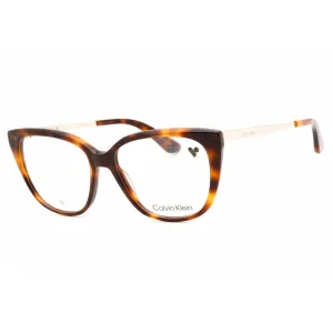 Calvin Klein Women's Eyeglasses - Havana Plastic Full Rim Cat Eye Frame | CK23520 240 Calvin Klein Eyeglasses