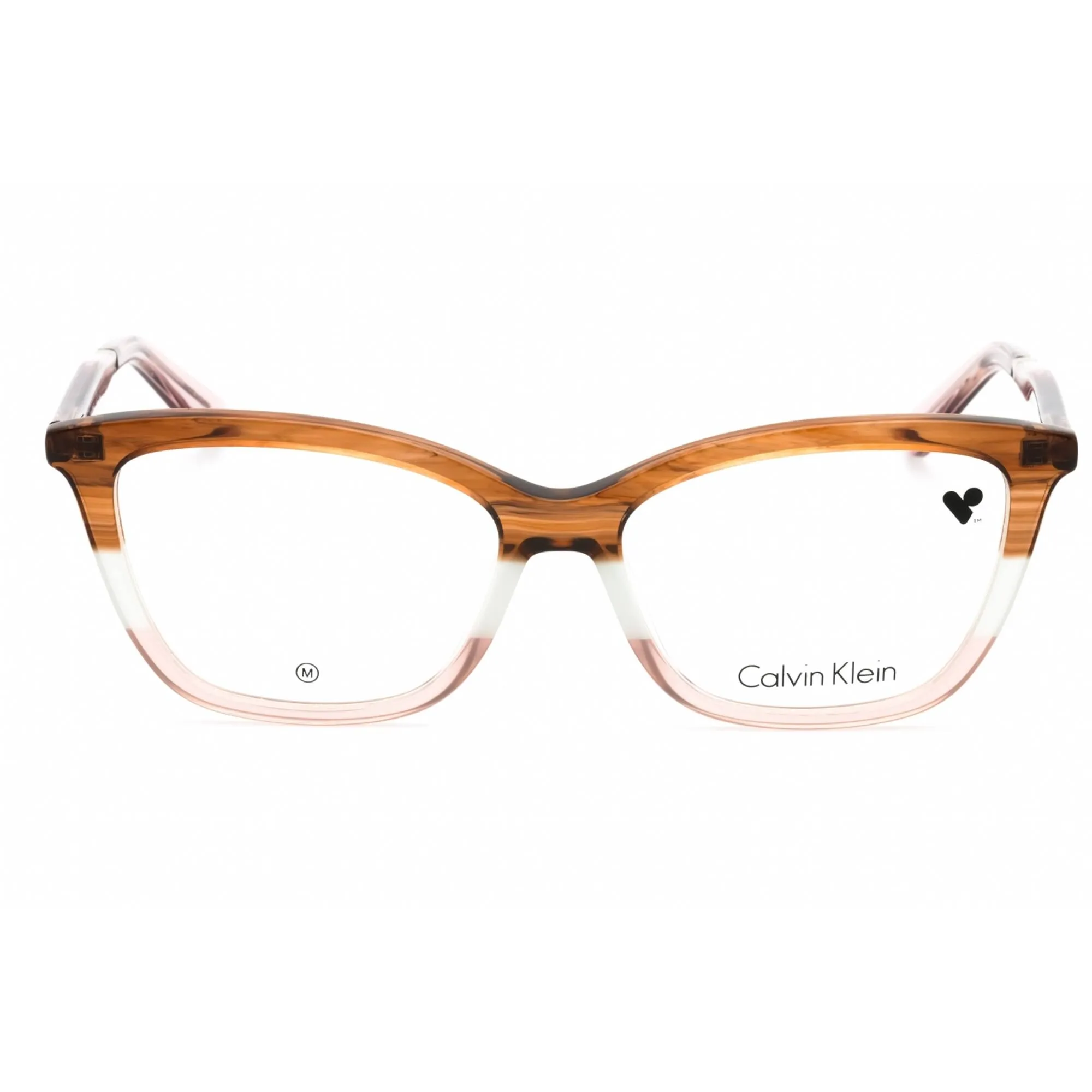 Calvin Klein Women's Eyeglasses - Striped Brown/Grey/Rose Full Rim Frame | CK23545 225 Calvin Klein Eyeglasses