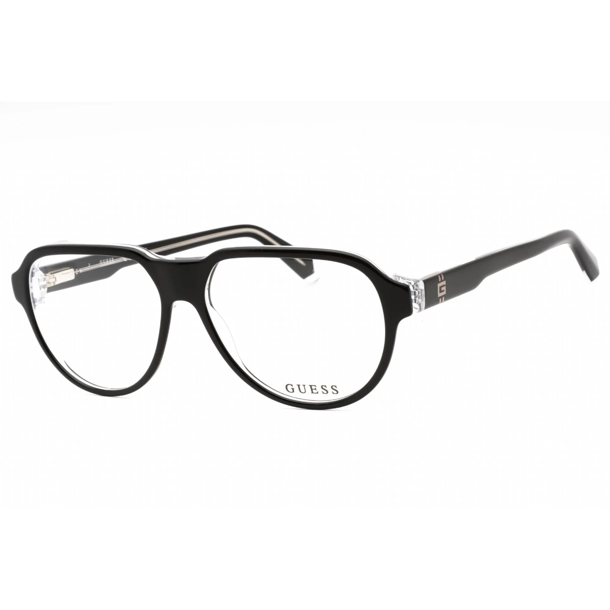 Guess Men's Eyeglasses - Black/Other Plastic Full Rim Aviator Frame | GU50090 005 Guess Eyeglasses