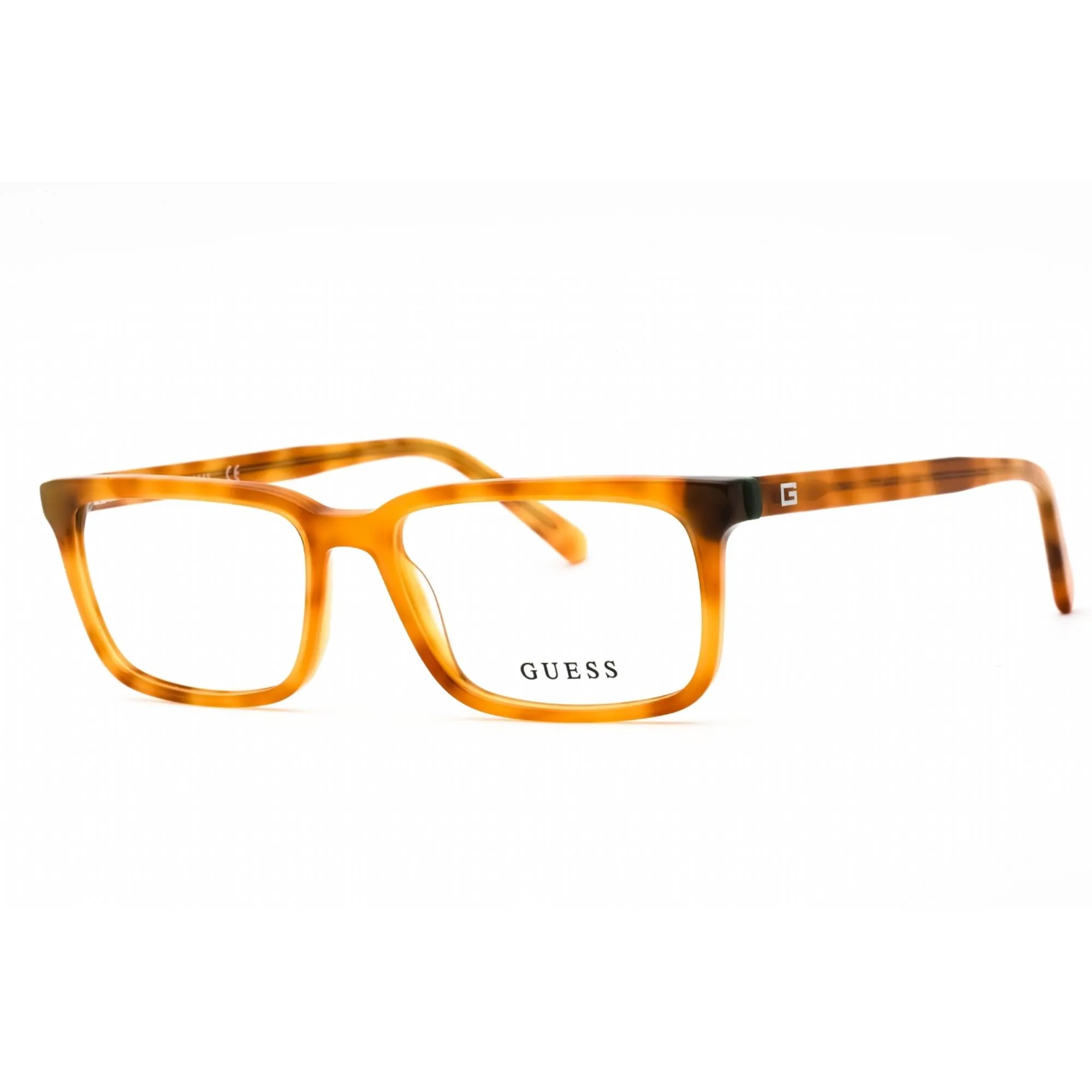 Guess Men's Eyeglasses - Blonde Havana Rectangular Plastic Frame | GU50068 053 Guess Eyeglasses