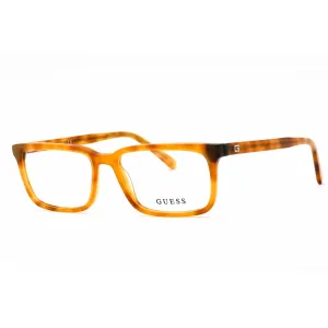 Guess Men's Eyeglasses - Blonde Havana Rectangular Plastic Frame | GU50068 053 Guess Eyeglasses