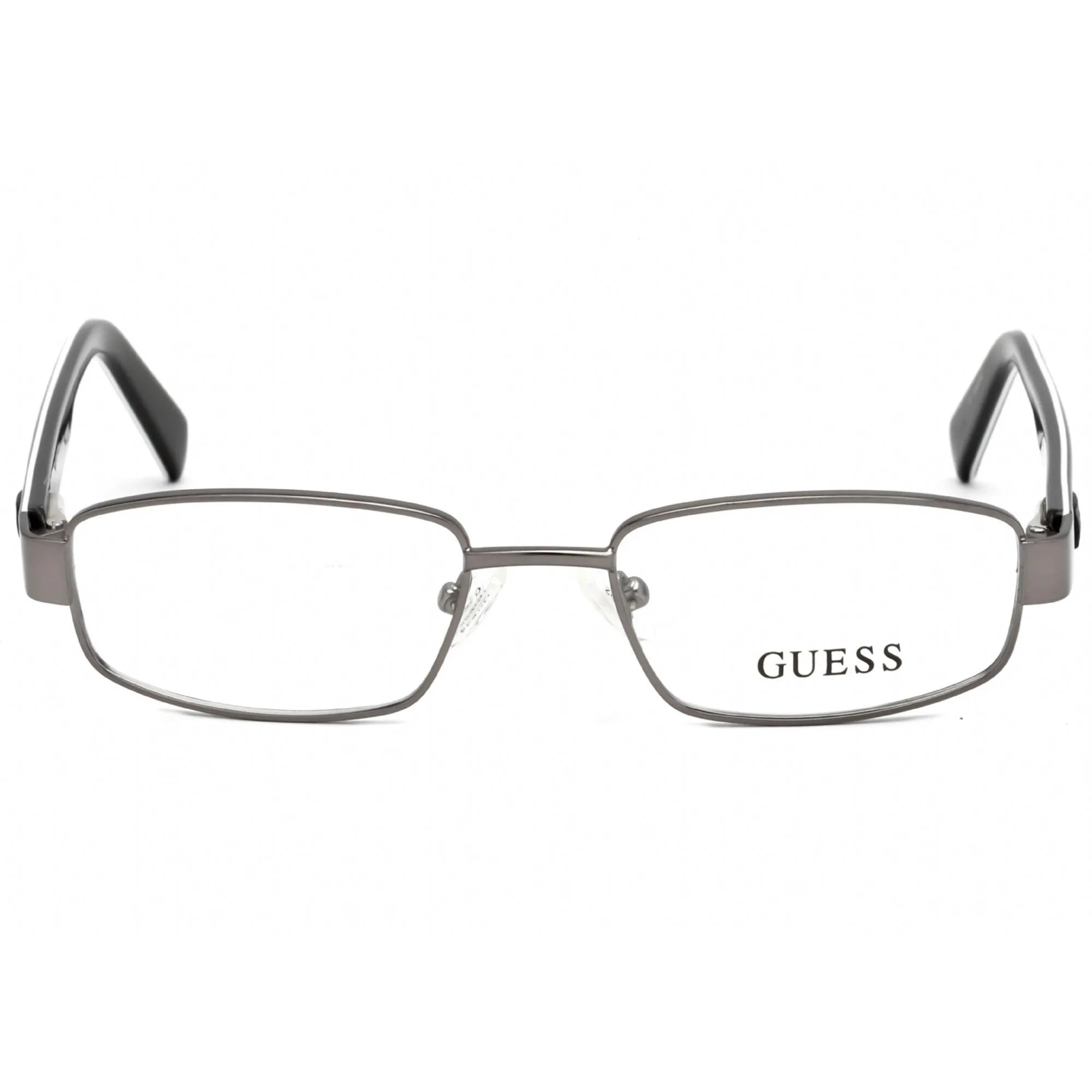 Guess Men's Eyeglasses - Clear Demo Lens Gunmetal Rectangular Frame | GU9101-3 J14 Guess Eyeglasses