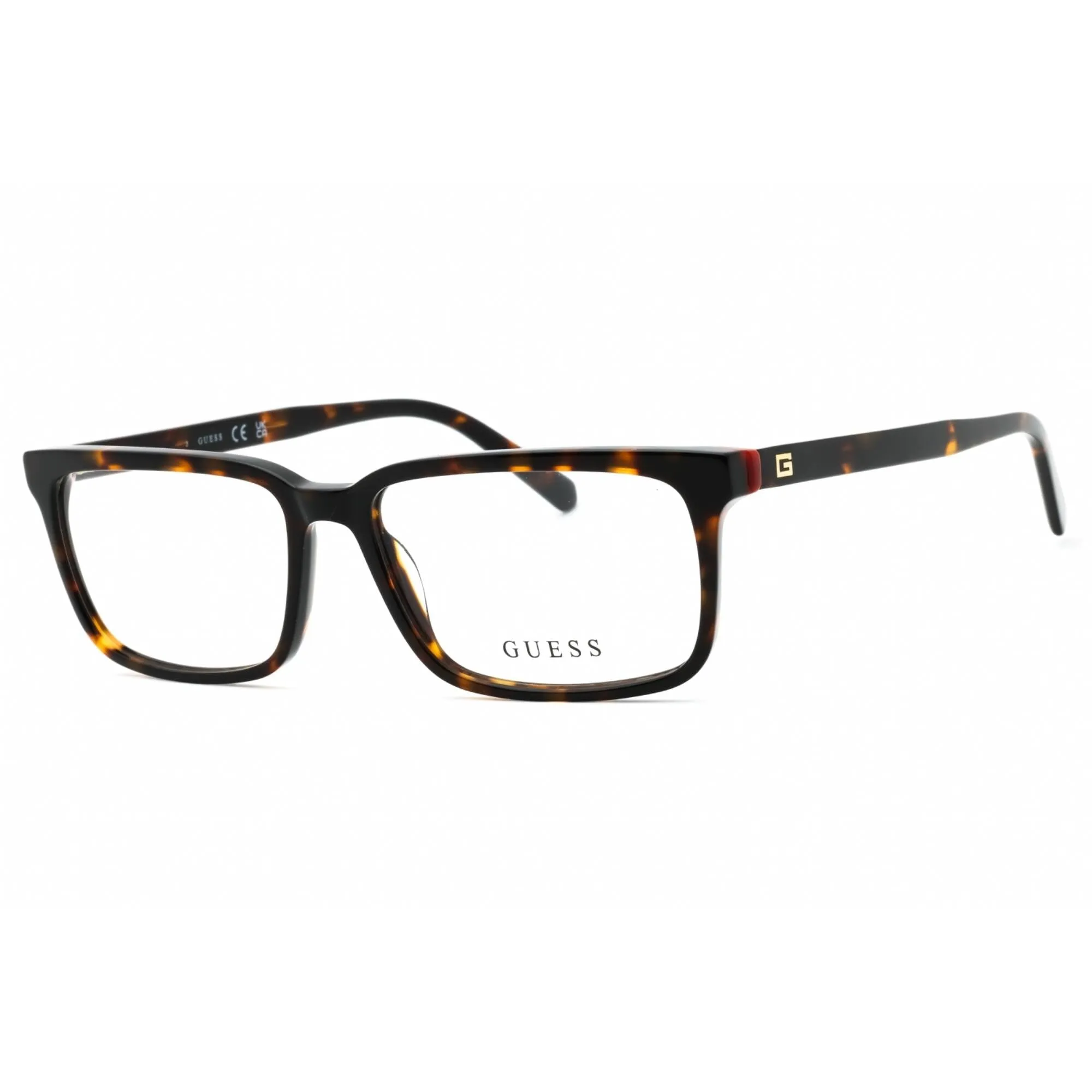 Guess Men's Eyeglasses - Dark Havana Acetate Square Shape Full Rim Frame | GU50068 052 Guess Eyeglasses
