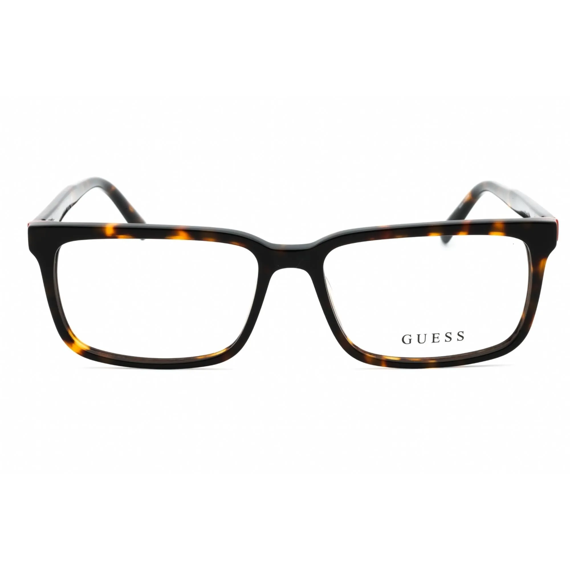 Guess Men's Eyeglasses - Dark Havana Acetate Square Shape Full Rim Frame | GU50068 052 Guess Eyeglasses