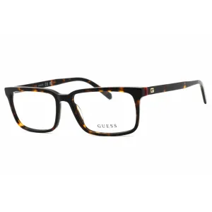 Guess Men's Eyeglasses - Dark Havana Acetate Square Shape Full Rim Frame | GU50068 052 Guess Eyeglasses