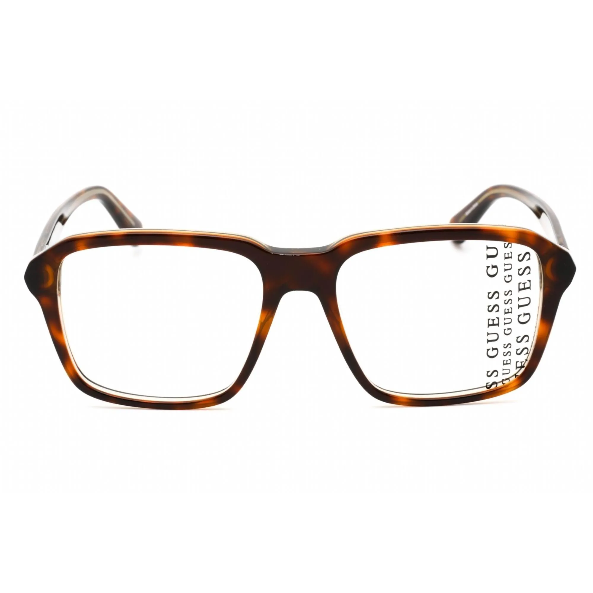 Guess Men's Eyeglasses - Dark Havana Plastic Full Rim Square Frame | GU50073 052 Guess Eyeglasses
