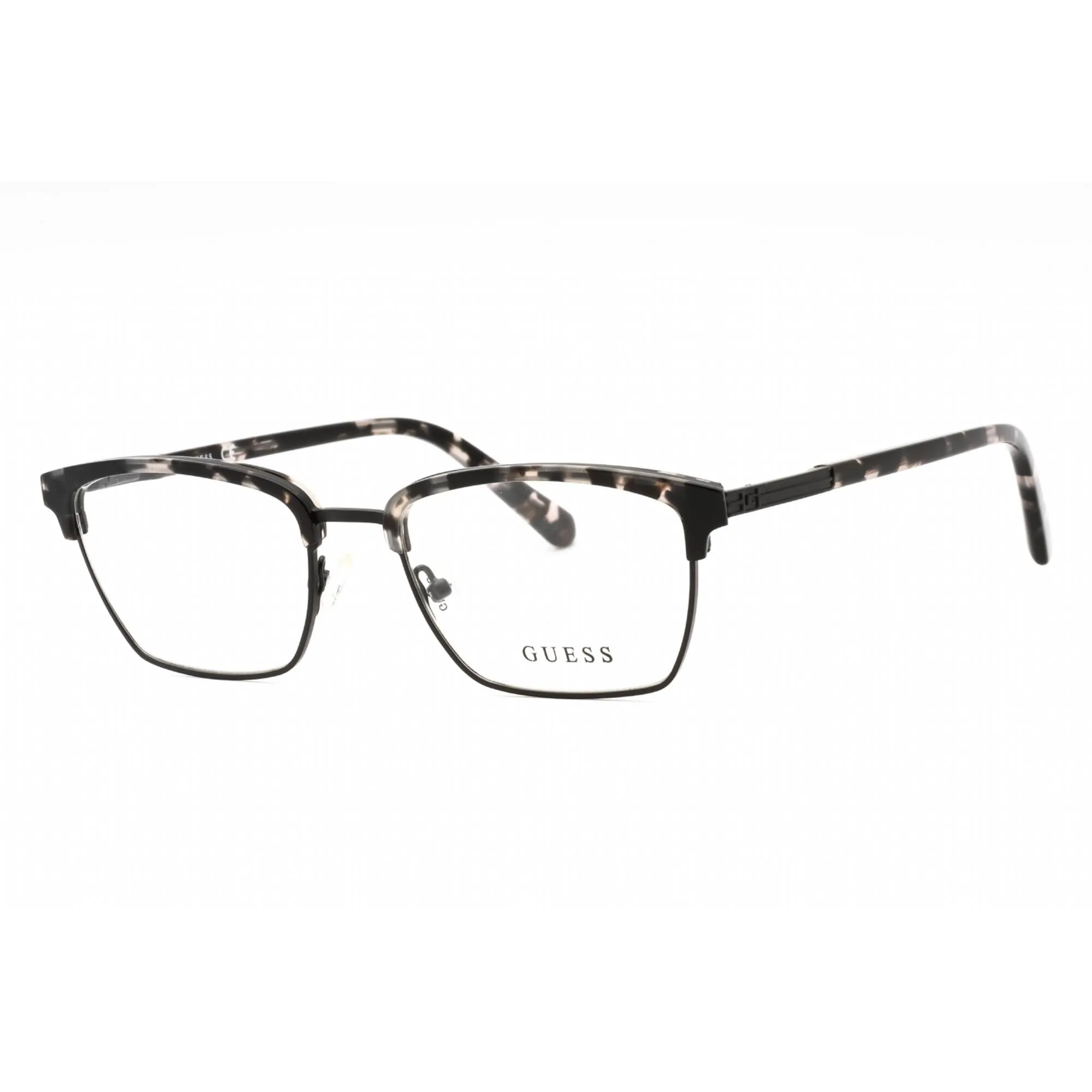 Guess Men's Eyeglasses - Grey/Other Metal Full Rim Rectangular Frame | GU50062 020 Guess Eyeglasses