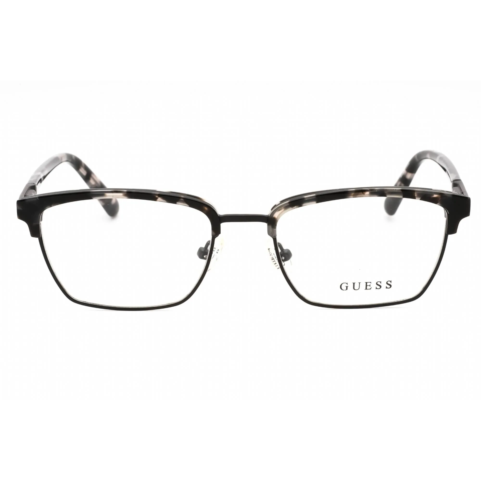 Guess Men's Eyeglasses - Grey/Other Metal Full Rim Rectangular Frame | GU50062 020 Guess Eyeglasses