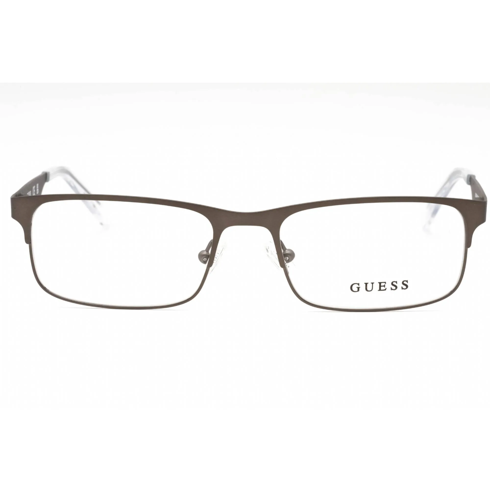 Guess Men's Eyeglasses - Matte Gunmetal Rectangular Full Rim Frame | GU1904-N 009 Guess Eyeglasses