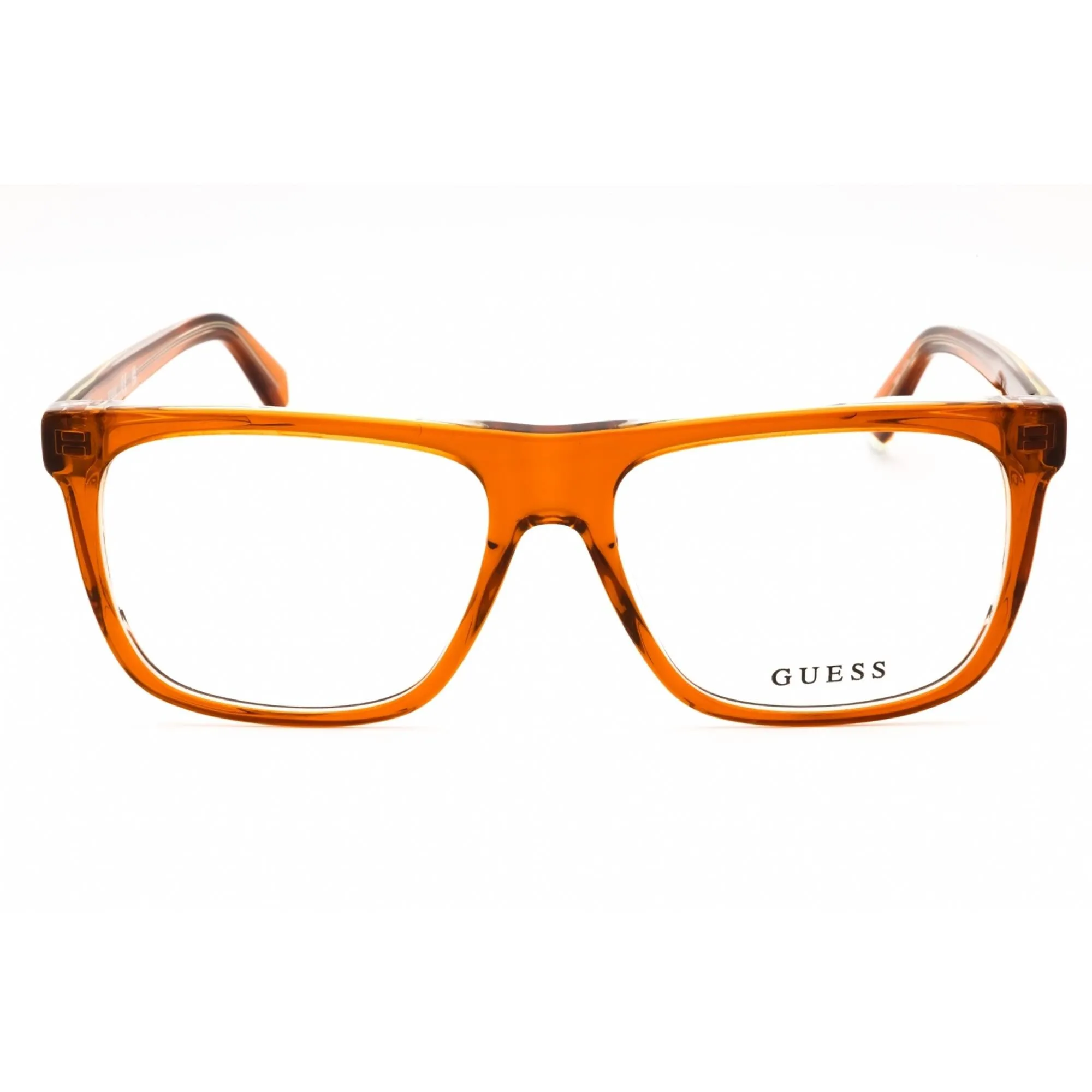 Guess Men's Eyeglasses - Orange/Other Acetate Square Full Rim Frame | GU50089 044 Guess Eyeglasses