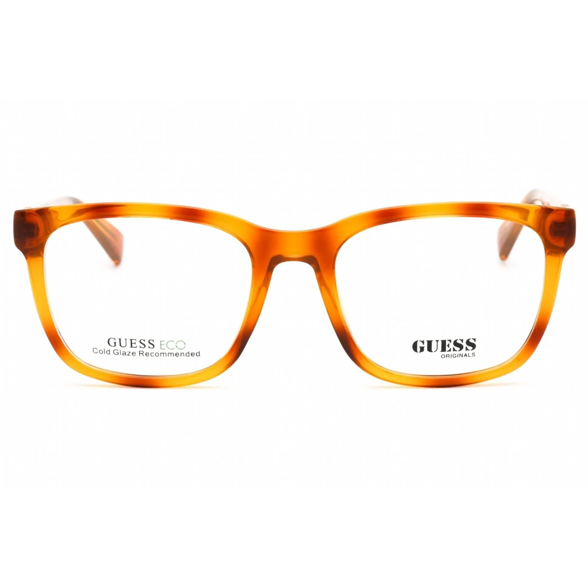 Guess Unisex Eyeglasses - Clear Demo Lens Blonde Havana Square Frame | GU8281 053 Guess Eyeglasses