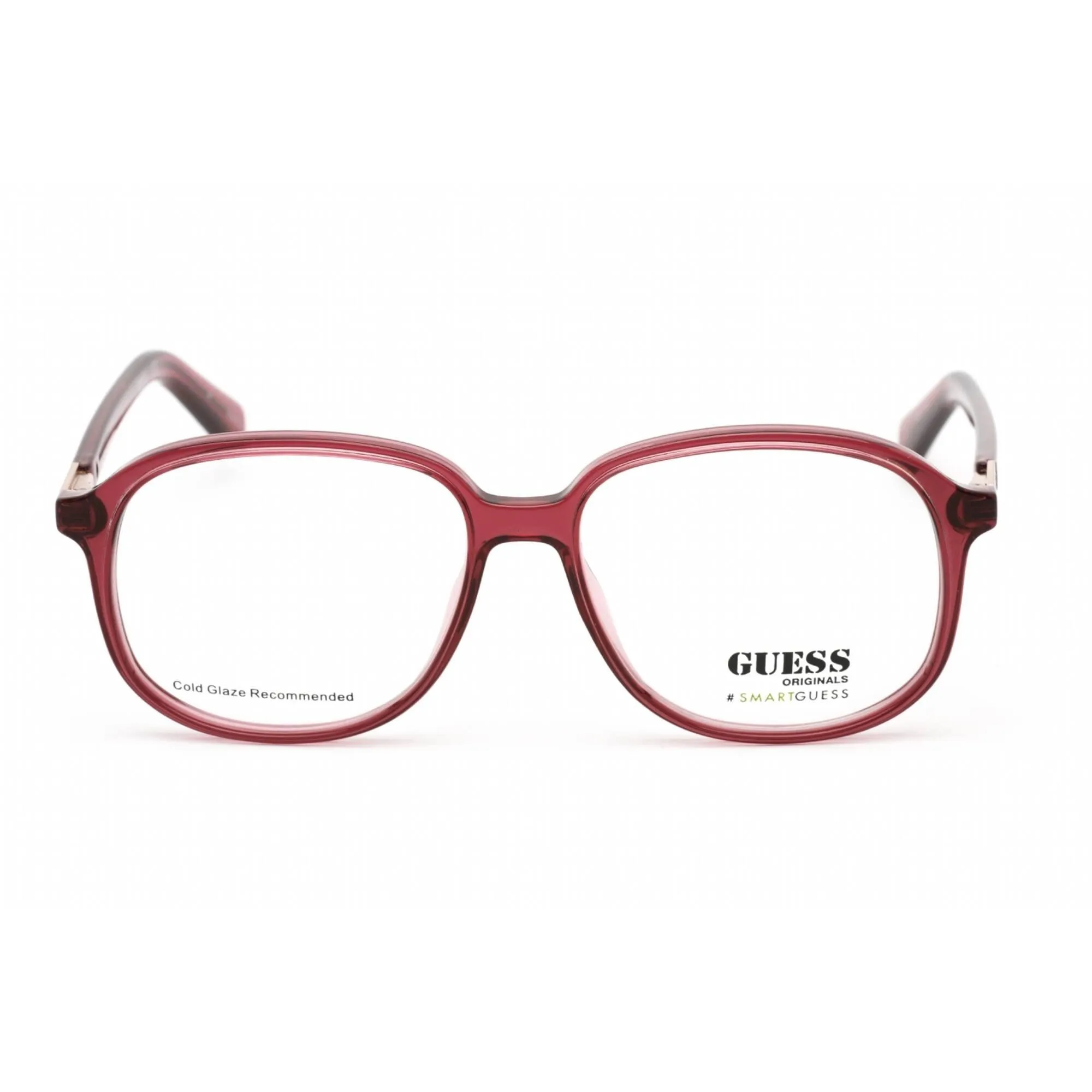 Guess Unisex Eyeglasses - Clear Demo Lens Bordeaux Square Plastic Frame | GU8255 071 Guess Eyeglasses