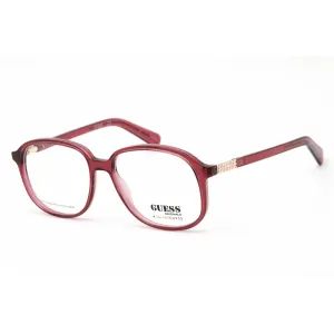 Guess Unisex Eyeglasses - Clear Demo Lens Bordeaux Square Plastic Frame | GU8255 071 Guess Eyeglasses