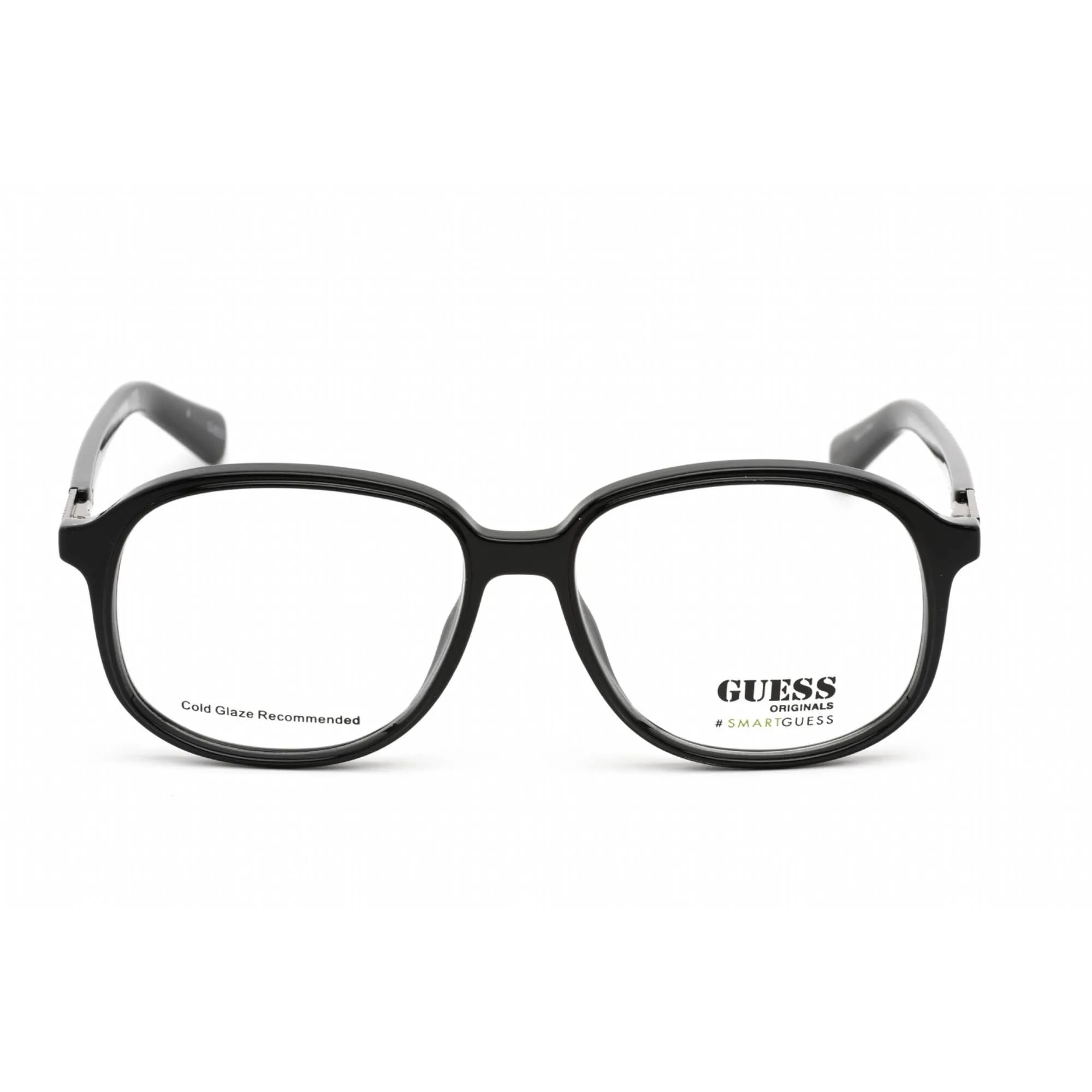 Guess Unisex Eyeglasses - Clear Demo Lens Full Rim Shiny Black Plastic | GU8255 001 Guess Eyeglasses