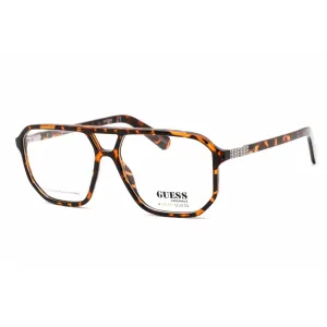 Guess Unisex Eyeglasses - Full Rim Aviator Dark Havana Plastic Frame | GU8252 052 Guess Eyeglasses
