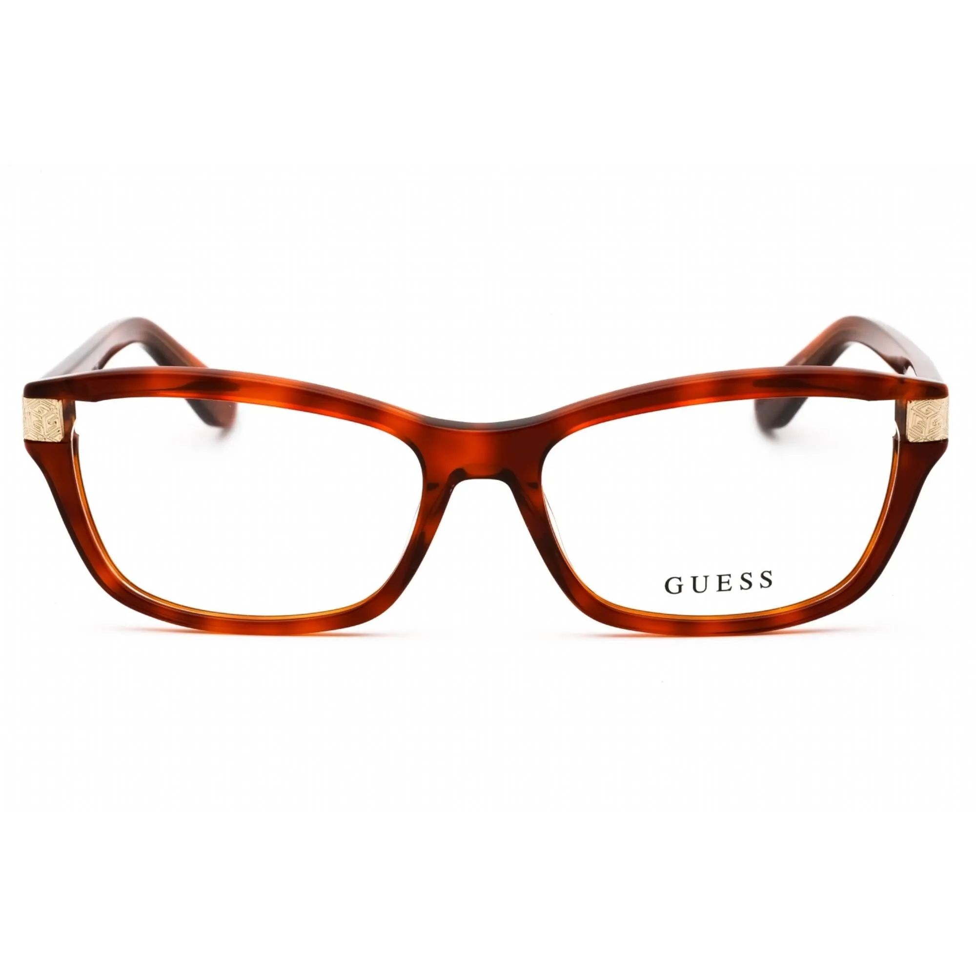 Guess Women's Eyeglasses - Blonde Havana Cat Eye Plastic Full Rim Frame | GU2956 053 Guess Eyeglasses