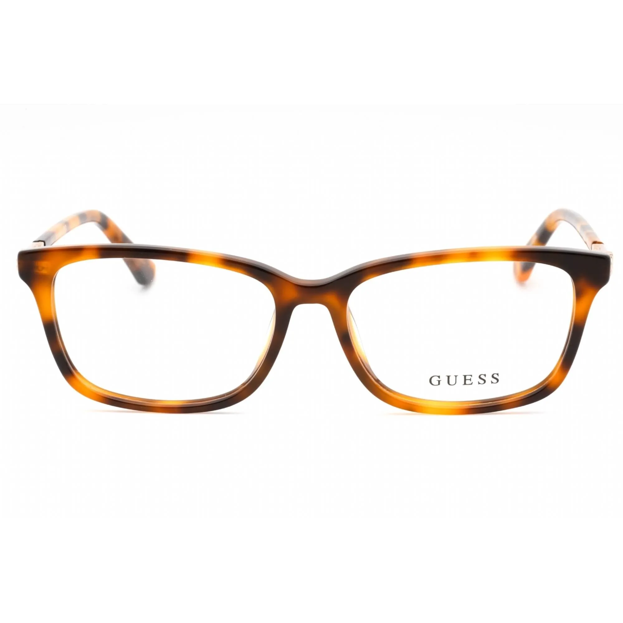 Guess Women's Eyeglasses - Blonde Havana Plastic Rectangular Full Rim | GU2907 053 Guess Eyeglasses