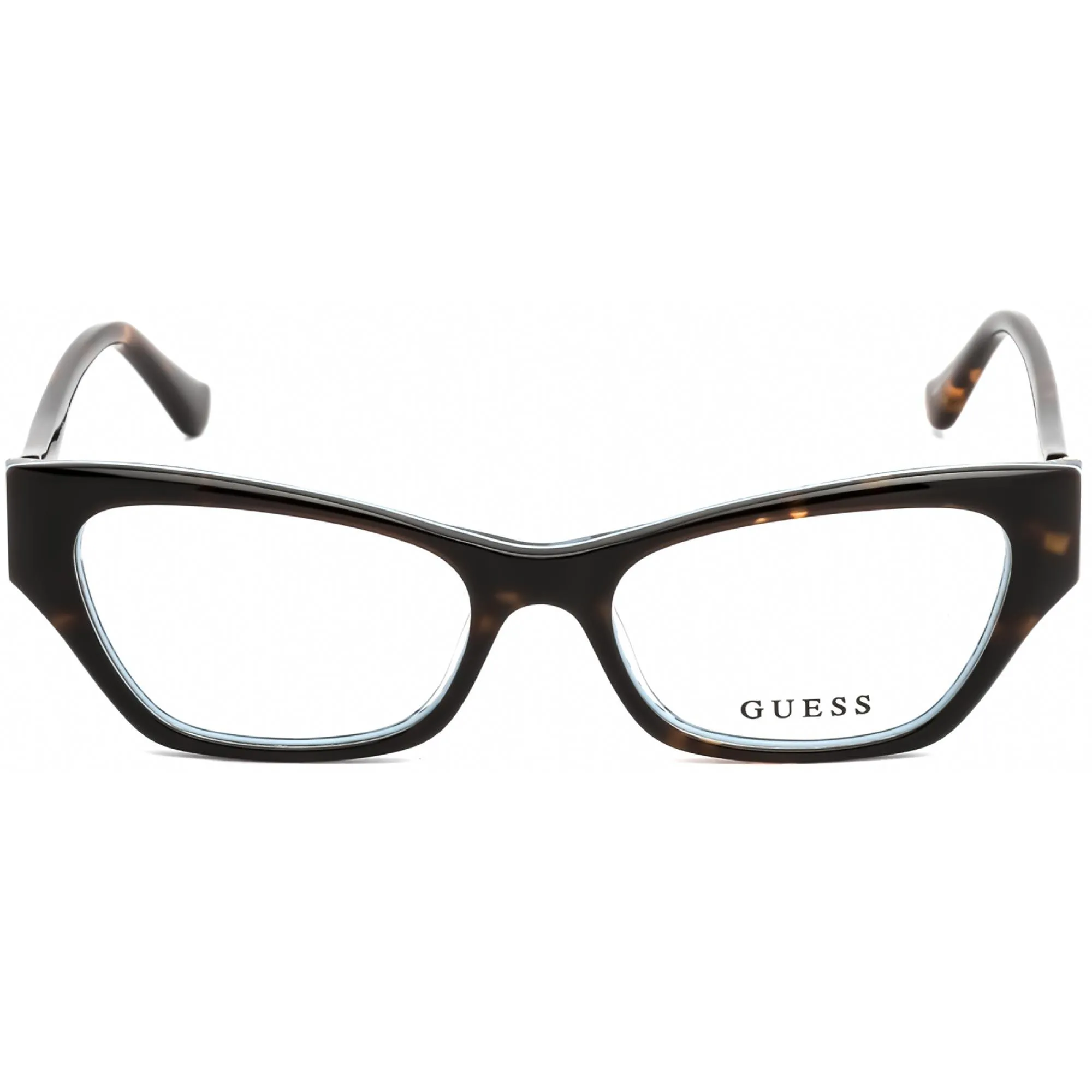 Guess Women's Eyeglasses - Dark Havana and Blue Cat Eye Shaped Frame | GU2747 052 Guess Eyeglasses
