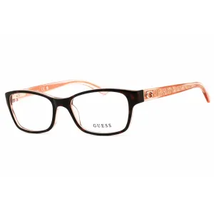 Guess Women's Eyeglasses - Havana Acetate Rectangular Full Rim Frame | GU2591 056 Guess Eyeglasses