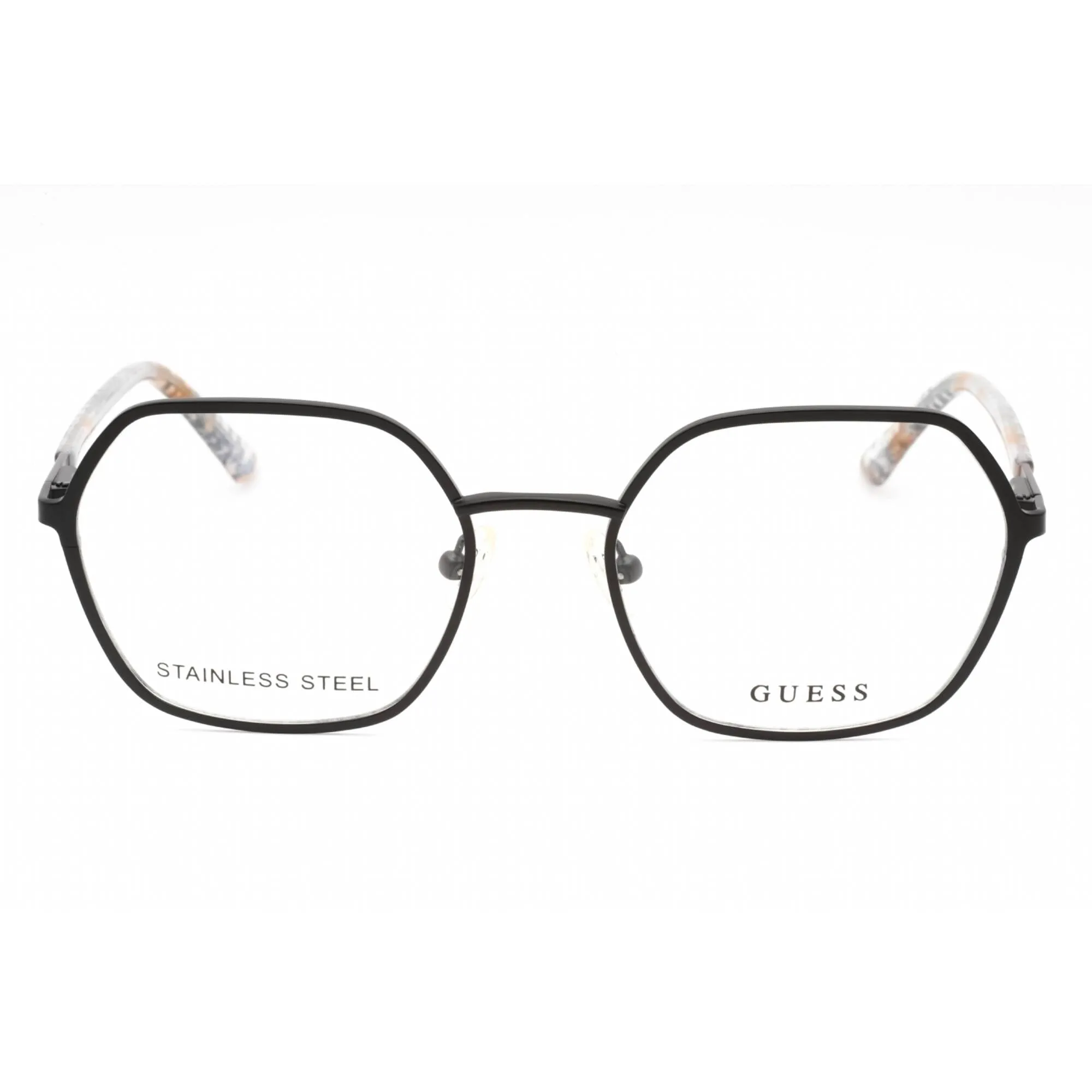 Guess Women's Eyeglasses - Matte Black Metal Geometric Full Rim Frame | GU2912 002 Guess Eyeglasses