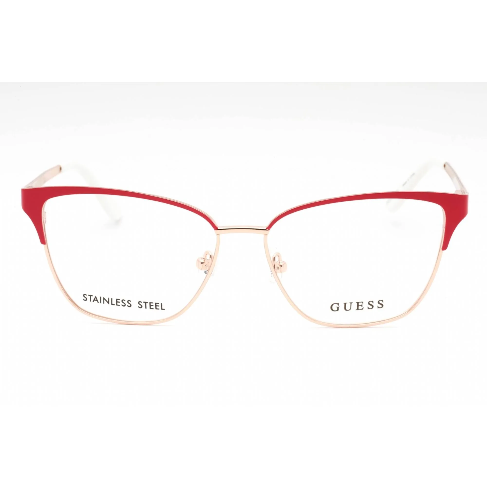 Guess Women's Eyeglasses - Shiny Pink Metal Cat Eye Shape Full Rim Frame | GU2795 072 Guess Eyeglasses