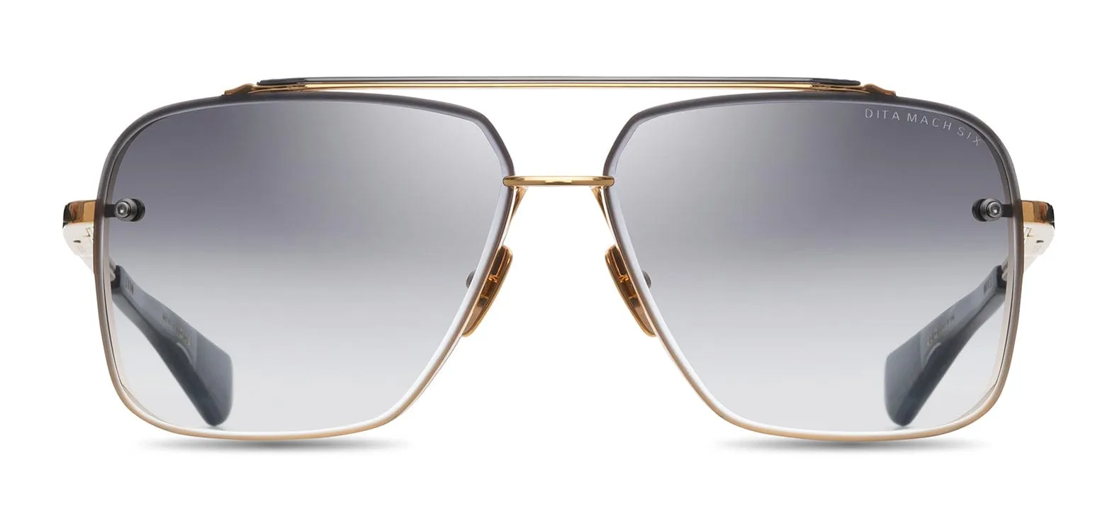 Mach six DTS121-62-01 yellow gold & black rhodium/grey gradient lens