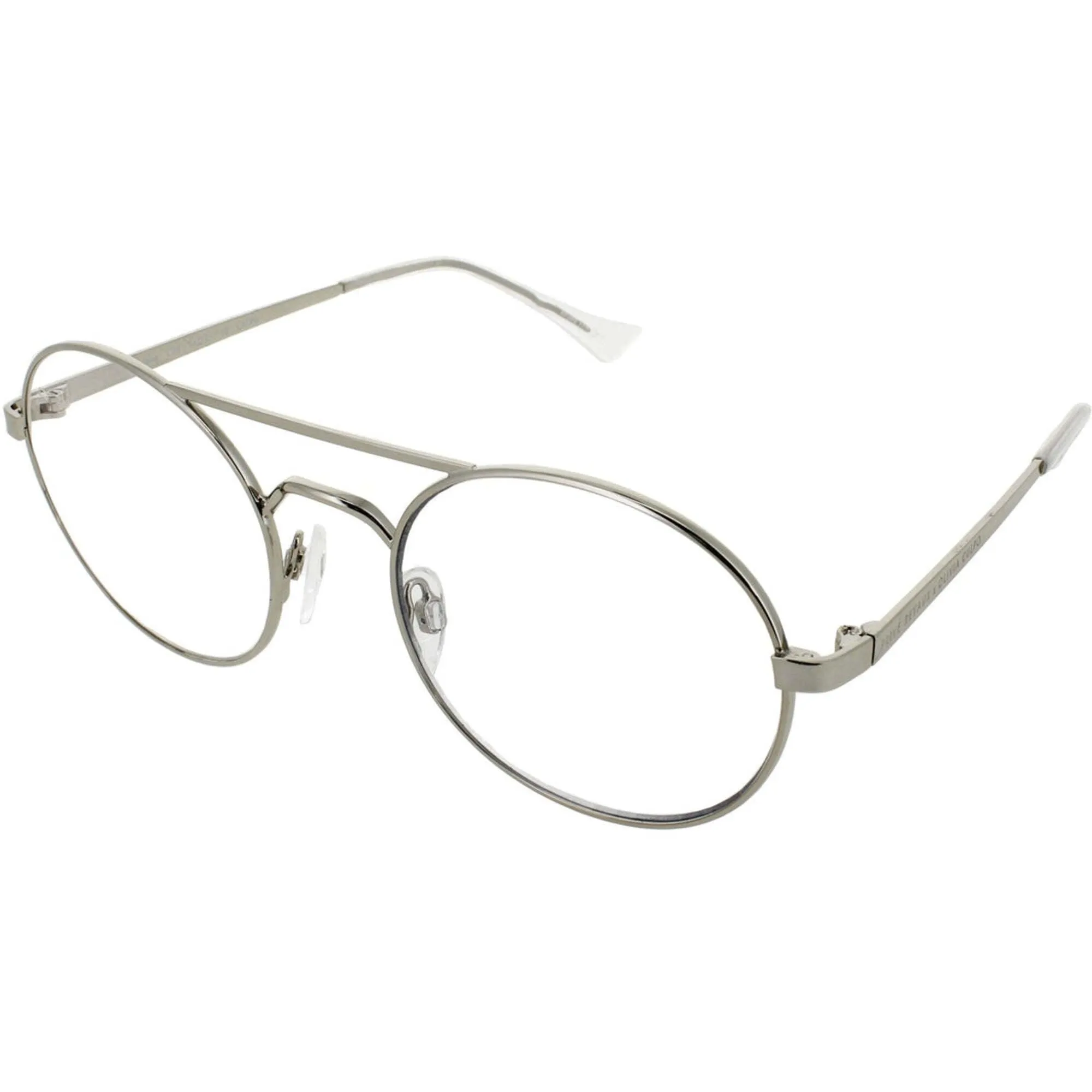 Prive Revaux Unisex Eyeglasses - Palladium Metal Full Rim Round | The Jane Silver Prive Revaux	Blue Light Blocking Glasses