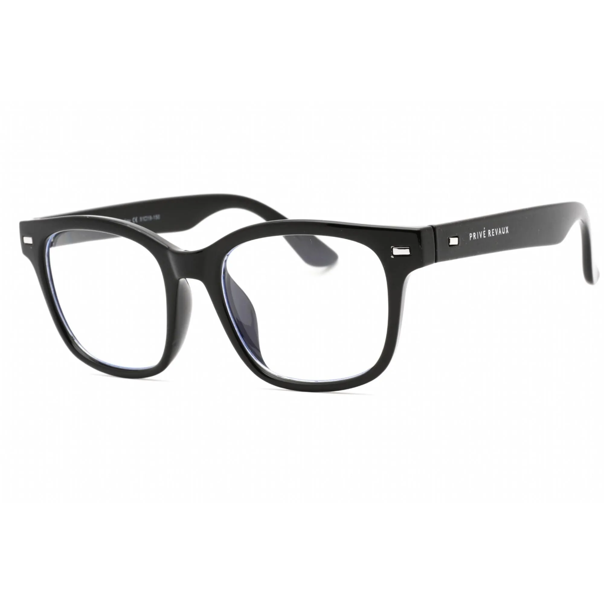 Prive Revaux Unisex Eyeglasses - Plastic Cat Eye Full Rim Frame | Prodigy Caviar Black Prive Revaux	Blue Light Blocking Glasses