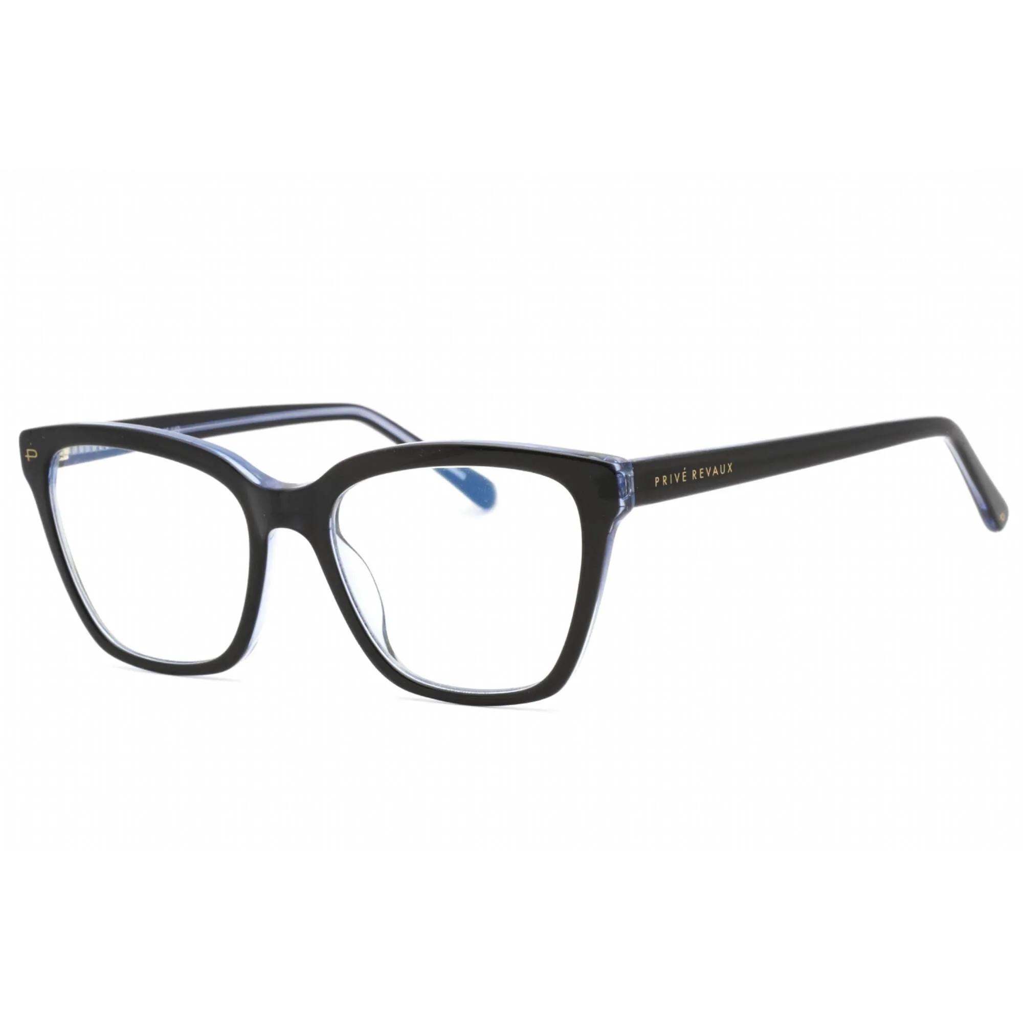 Prive Revaux Women's Eyeglasses - Plastic Cat Eye Frame | Holly Caviar Black/Sky Blue Prive Revaux	Blue Light Blocking Glasses