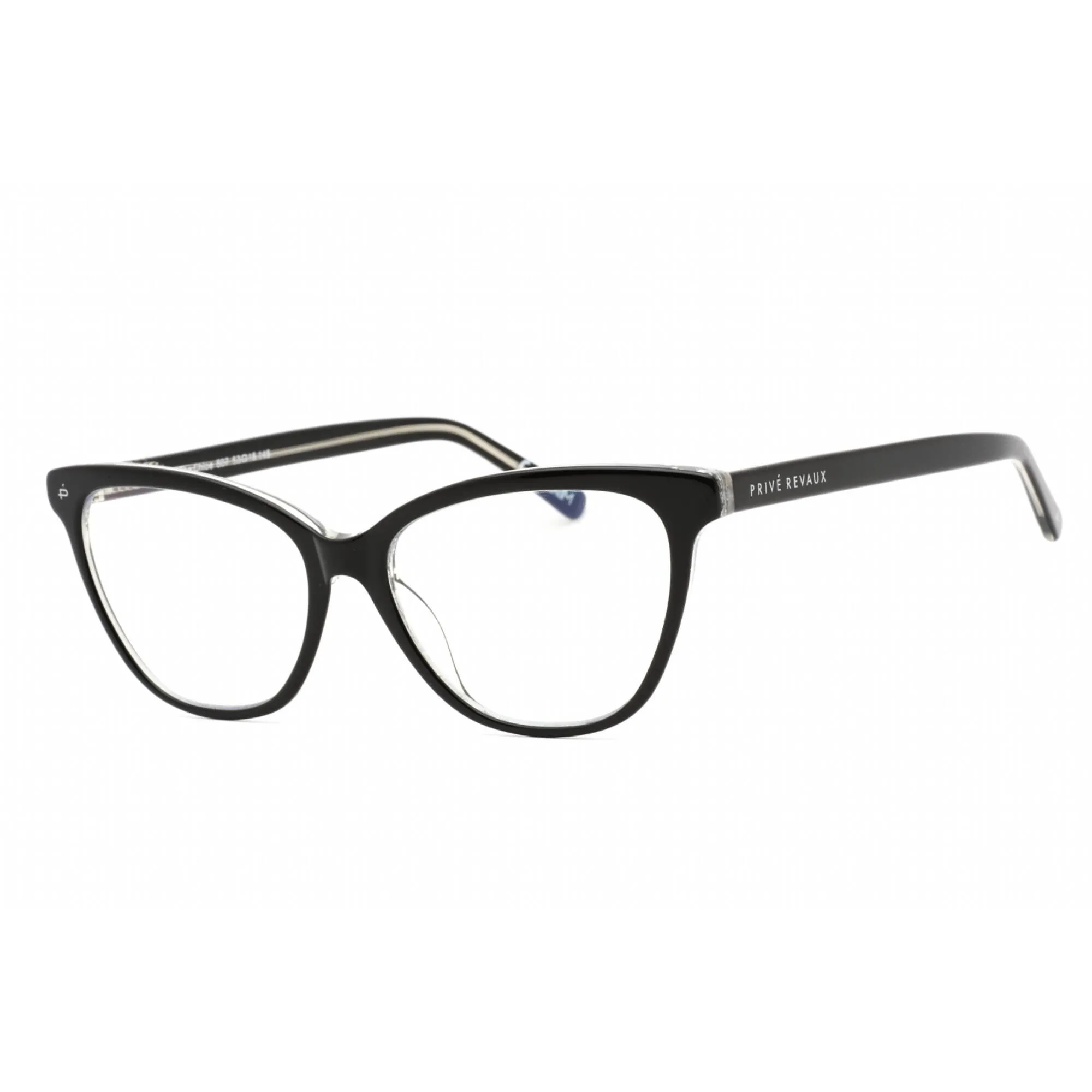 Prive Revaux Women's Eyeglasses -Plastic Cat Eye Shape Frame | Chloe Caviar Black Prive Revaux	Blue Light Blocking Glasses