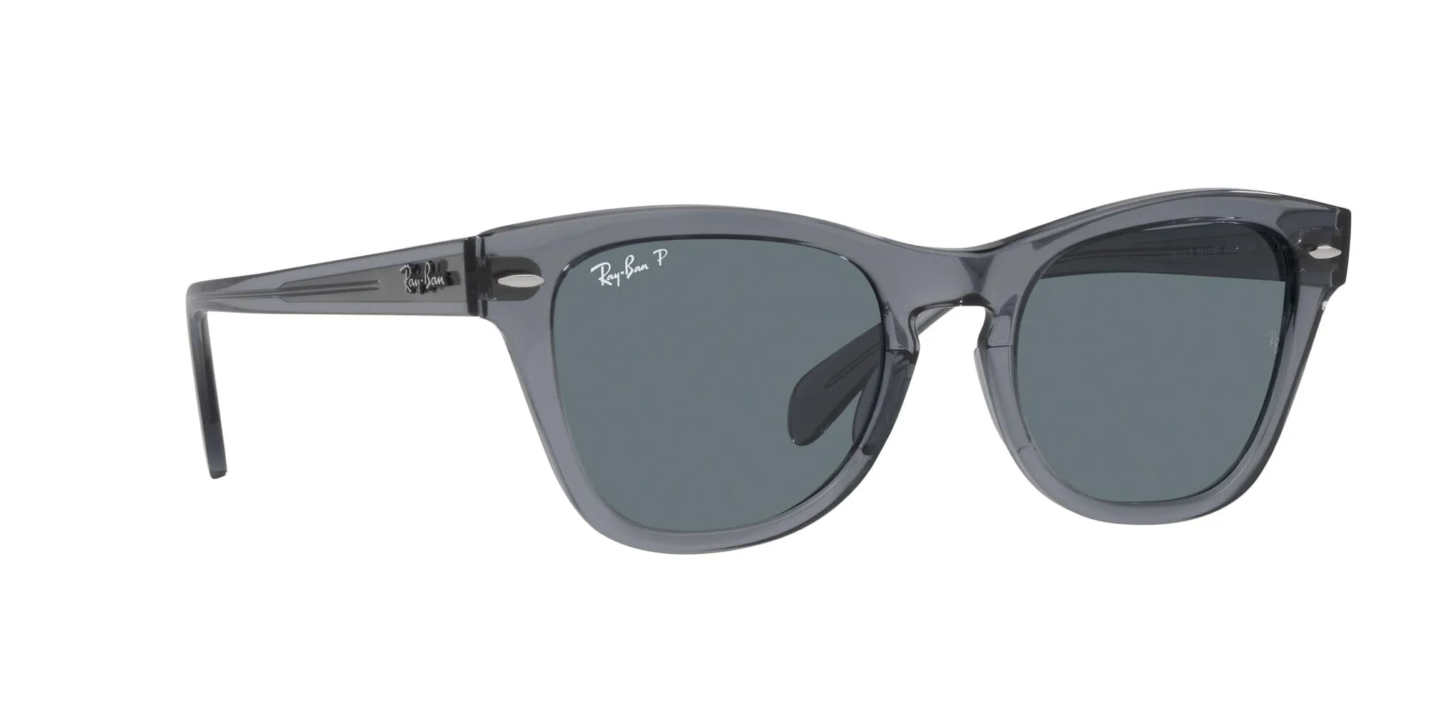 RB0707S 66413R (50) Trans Grey Polarised dark blue lens