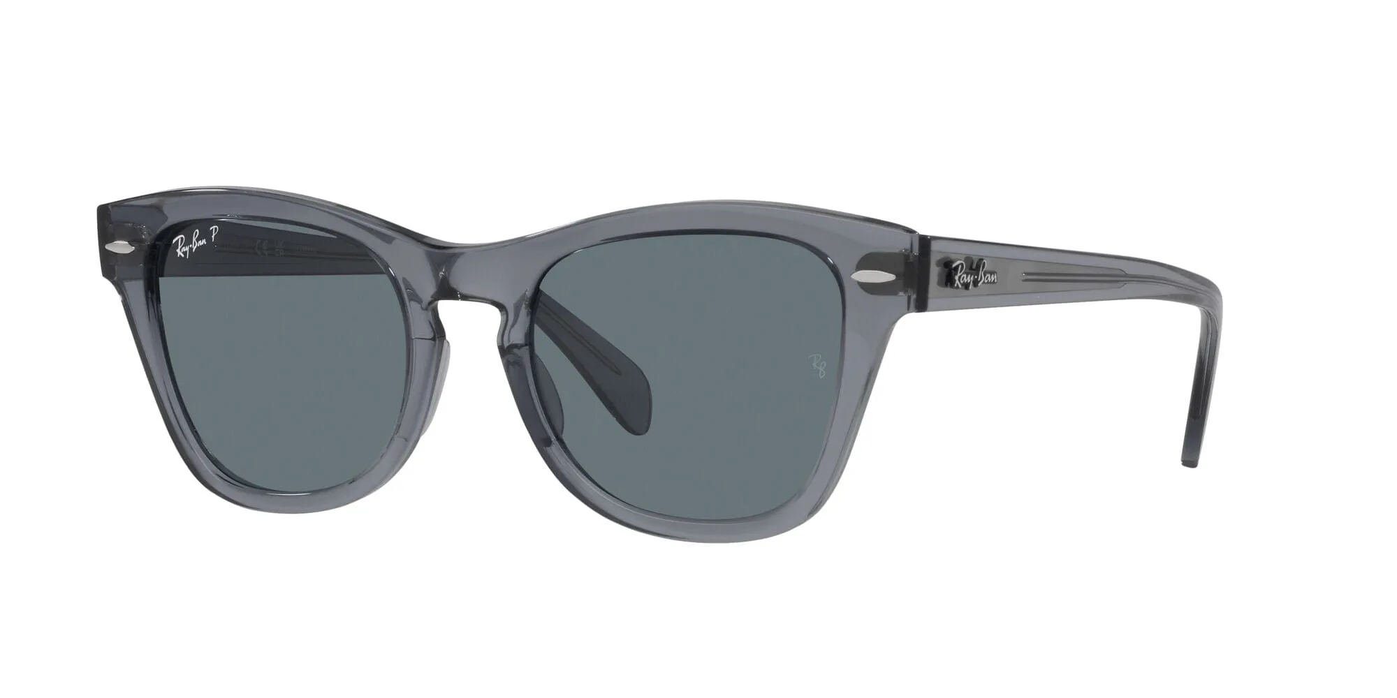 RB0707S 66413R (50) Trans Grey Polarised dark blue lens