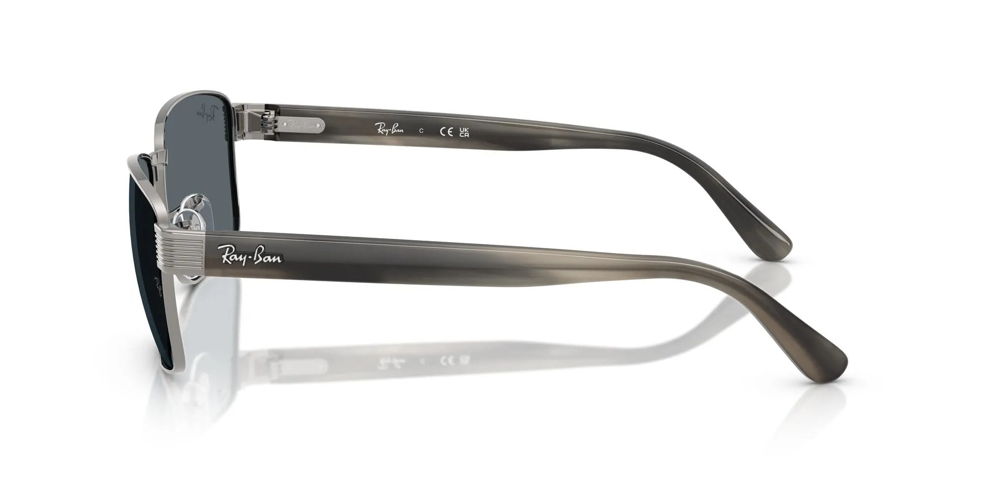 RB3750 004/R5 (62) gunmetal/blue lens