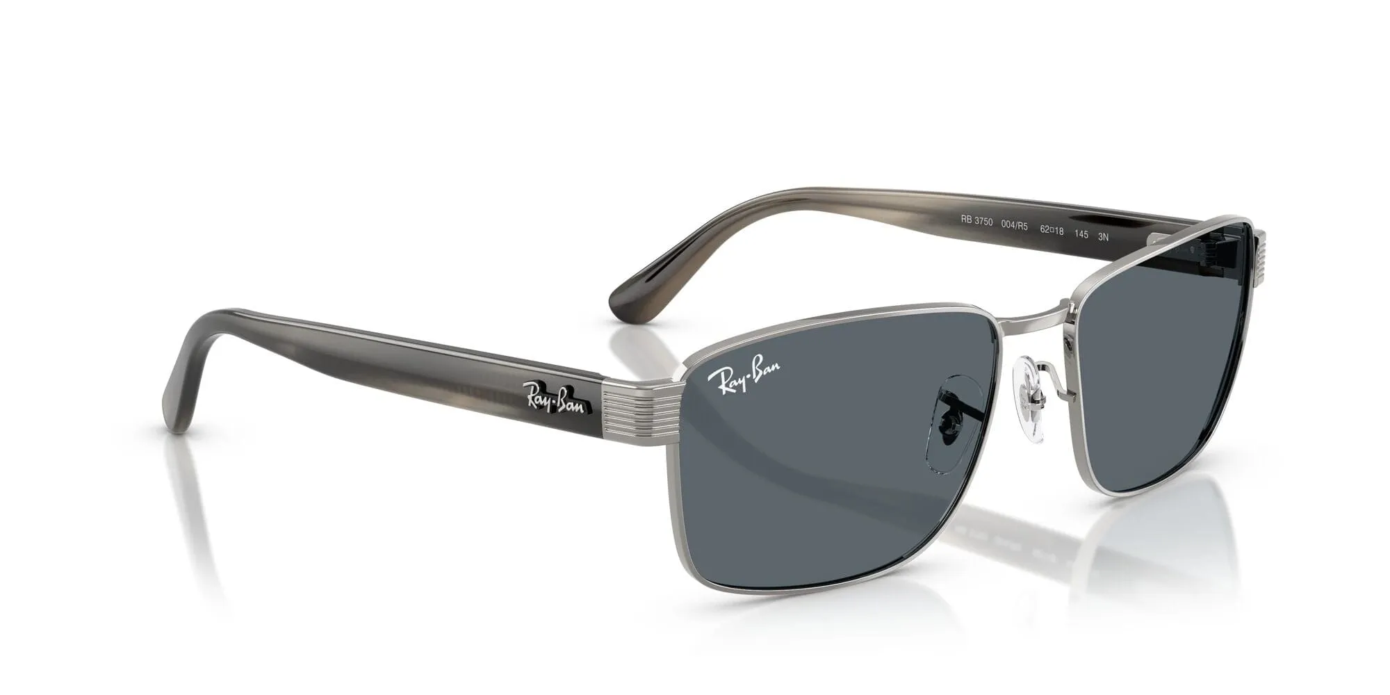 RB3750 004/R5 (62) gunmetal/blue lens