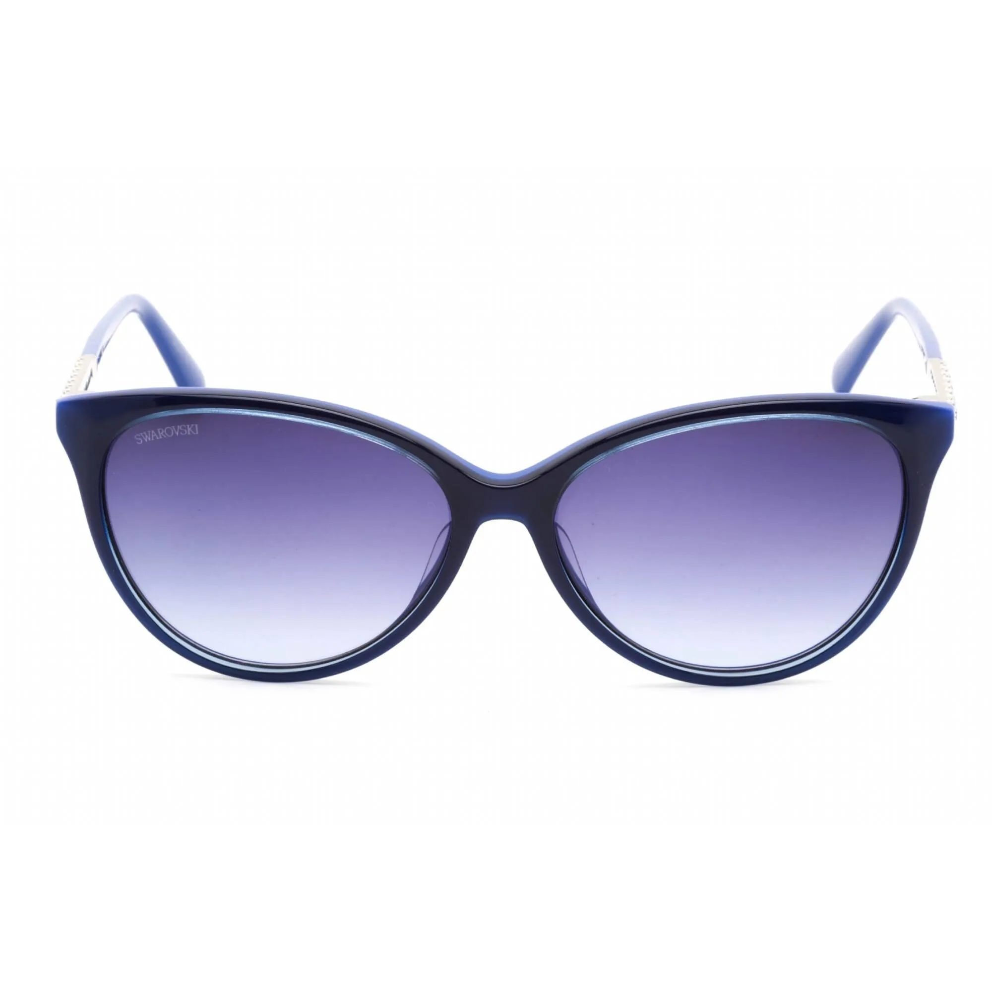Swarovski unisex Sunglasses - Full Rim Shiny Blue Plastic Cat Eye Frame | SK0309 90W Versace Sunglasses