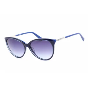 Swarovski unisex Sunglasses - Full Rim Shiny Blue Plastic Cat Eye Frame | SK0309 90W Versace Sunglasses