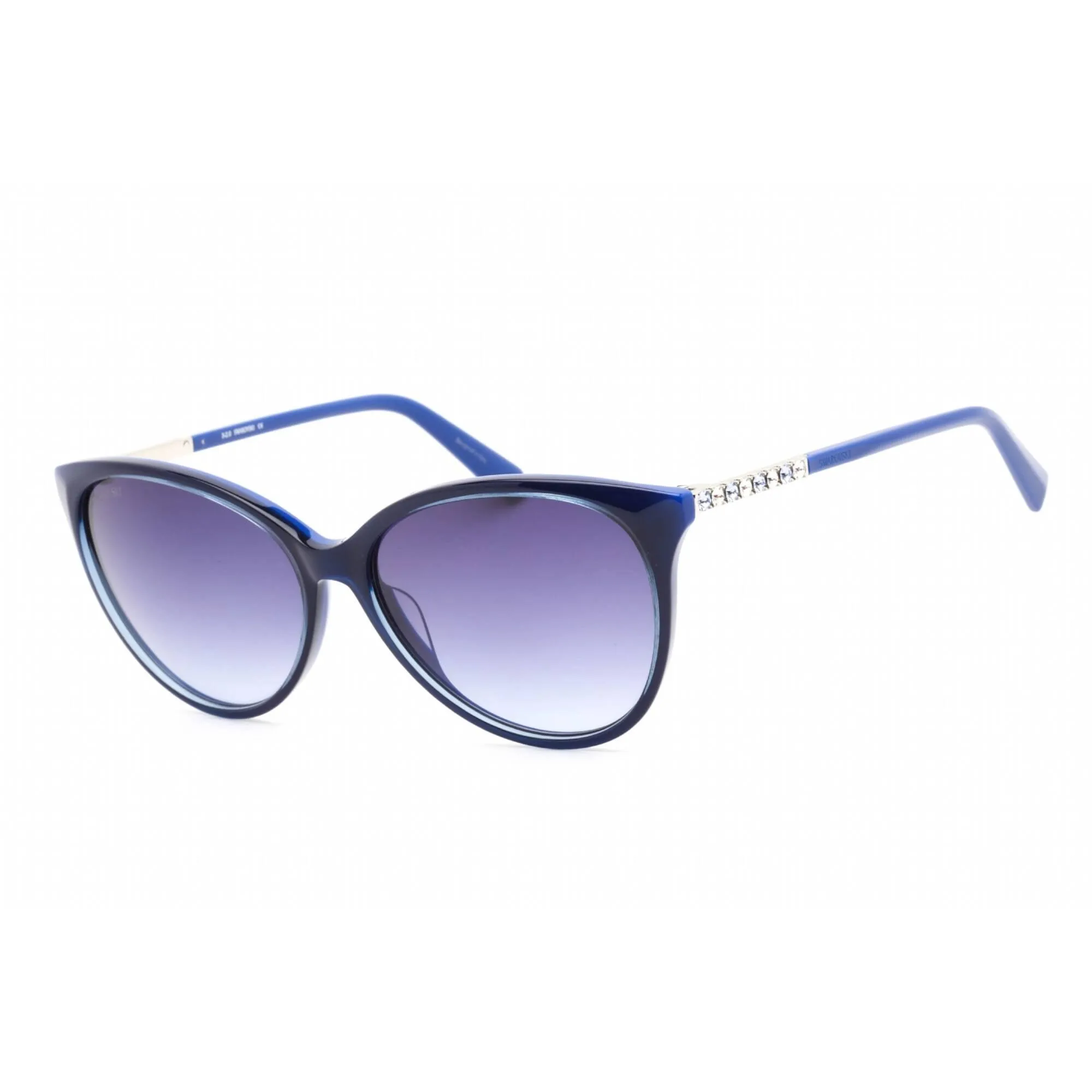 Swarovski unisex Sunglasses - Full Rim Shiny Blue Plastic Cat Eye Frame | SK0309 90W Versace Sunglasses