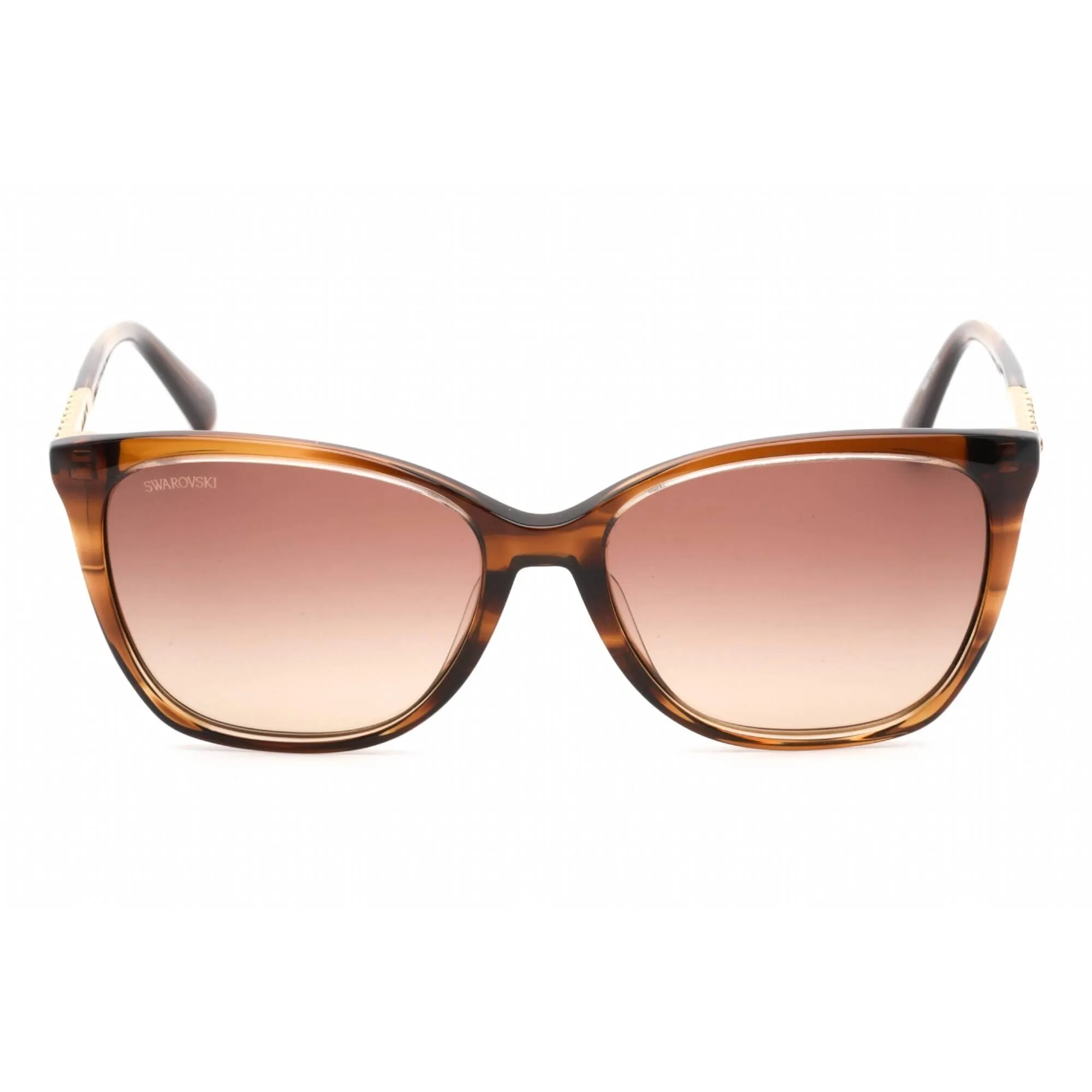 Swarovski unisex Sunglasses - Havana/Gold Plastic Cat Eye Shape Frame | SK0310 56F Versace Sunglasses
